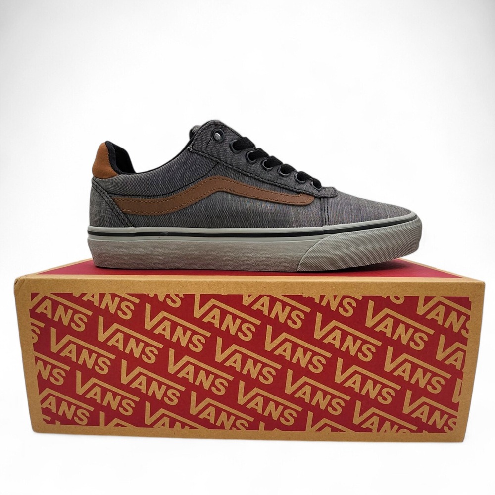 Vans Ward Deluxe Shoes Mens 8 Textile Black/Grey Comfort Sneakers NEW w/ Box‎